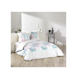 Parure de lit 2 personnes "blush" - 240 x 220 cm - coton - blanc