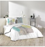 Parure de lit 2 personnes vegetal blue - 200 x 220 cm - coton