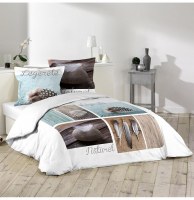 Parure de lit 2 personnes plume - 240 x 220 cm - coton