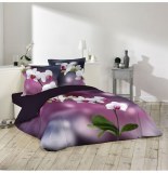 Parure de lit 2 personnes orchideis - 260 x 240 cm - coton