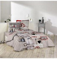 Parure de lit 2 personnes emotions - 240 x 220 cm - coton