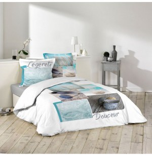 Parure de lit 2 personnes legeria - 240 x 220 cm - coton