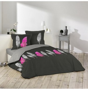 Parure de lit 2 personnes plumy - 200 x 200 cm - coton