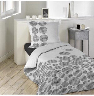 Parure de lit 1 personne bullisto - 140 x 200 cm - coton