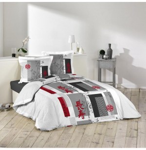 Parure de lit 2 personnes japonia - 240 x 220 cm - coton