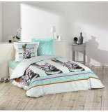 Parure de lit 2 personnes indian cat - 240 x 220 cm - coton