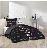 Parure de lit 2 personnes capitale mode - 240 x 220 cm - coton