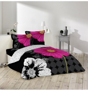 Parure de lit 2 personnes escada noir - 260 x 240 cm - coton