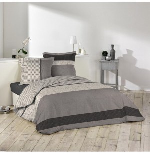 Parure de lit 2 personnes lorenzo - 260 x 240 cm - coton