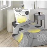 Parure de lit 1 personne hoopy - 140 x 200 cm - coton
