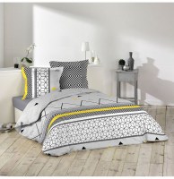 Parure de lit 2 personnes yellow mix - 240 x 220 cm - coton