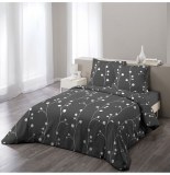 Parure de lit 2 personnes clochettes - 240 x 220 cm - coton gris