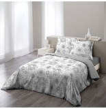 Parure de lit 2 personnes mandala - 240 x 220 cm - coton gris