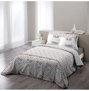 Parure de lit 2 personnes remix - 240 x 220 cm - coton