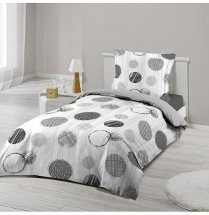 Parure de lit 2 personnes romy - 140 x 200 cm - coton