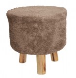 Tabouret "sherpa everest" - 32 x 36 cm - acrylique et polyester - natu