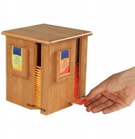 Distributeur de sachets de thé rotatif - 4 compartiments - bambou