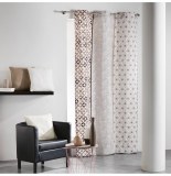 Rideau à oeillets 100% coton - 140 x 240 cm - imprimé remix - nature