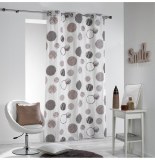 Rideau à oeillets 100% coton - 140 x 240 cm - imprimé romy - naturel