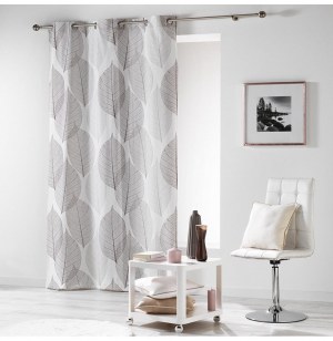 Rideau à oeillets 100% coton - 140 x 240 cm - imprimé sole - naturel