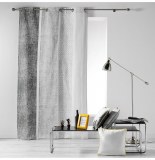 Rideau à oeillets 100% coton - 140 x 240 cm - imprimé textilio - gri