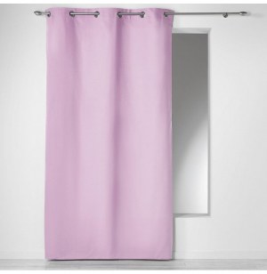 Rideau à oeillets 100% coton - 140 x 240 cm - panama uni - lilas