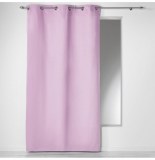 Rideau à oeillets 100% coton - 140 x 240 cm - panama uni - lilas