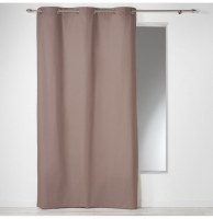 Rideau à oeillets 100% coton - 140 x 240 cm - panama uni - noisette