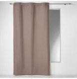 Rideau à oeillets 100% coton - 140 x 240 cm - panama uni - noisette
