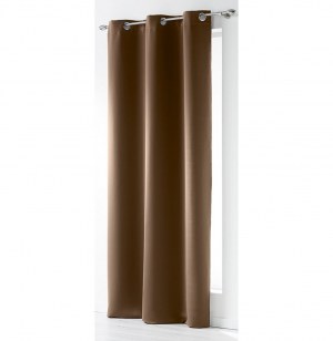 Rideau à oeillets occultant - 140 x 240 cm - noisette