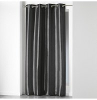 Rideau à oeillets - 140 x 240 cm - shantung - anthracite