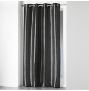 Rideau à oeillets - 140 x 240 cm - shantung - anthracite