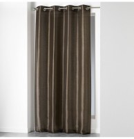 Rideau à oeillets - 140 x 240 cm - shantung - choco