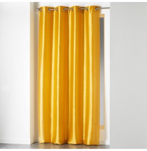 Rideau à oeillets - 140 x 240 cm - shantung - moutarde