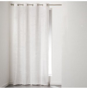 Rideau à oeillets - 140 x 240 cm - velours - romantic - blanc