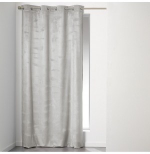 Rideau à oeillets - 140 x 240 cm - velours - romantic - gris