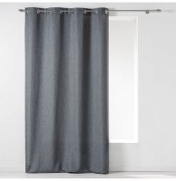 Rideau à oeillets - 140 x 260 cm - chambray - anthracite
