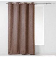 Rideau à oeillets - 140 x 260 cm - chambray - choco