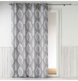 Rideau à oeillets - 140 x 260 cm - fils coupés - imprimé feuilles -