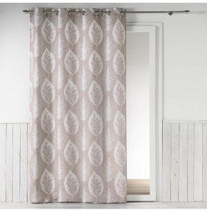Rideau à oeillets - 140 x 260 cm - fils coupés - imprimé feuille -