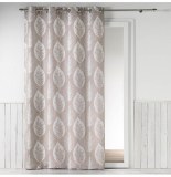 Rideau à oeillets - 140 x 260 cm - fils coupés - imprimé feuille -