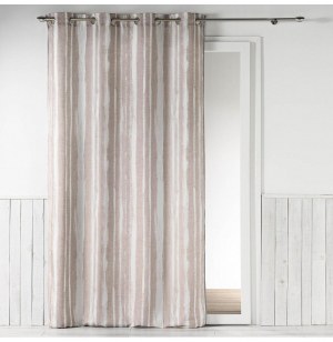 Rideau à oeillets - 140 x 260 cm - fils coupés - origine - lin