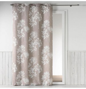 Rideau à oeillets - 140 x 260 cm - fils coupés - prairie - lin