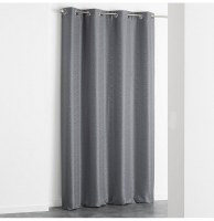Rideau à oeillets - 140 x 260 cm - jacquard adamo - anthracite