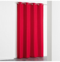 Rideau à oeillets - 140 x 260 cm - jacquard adamo - rouge