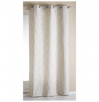 Rideau à oeillets - 140 x 260 cm - jacquard bicolore - mathis - lin