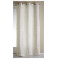 Rideau à oeillets - 140 x 260 cm - jacquard bicolore - mathis - natur