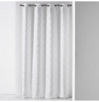 Rideau à oeillets - 140 x 260 cm - jacquard cosmy - blanc