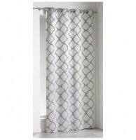 Rideau à oeillets - 140 x 260 cm - jacquard crash - blanc