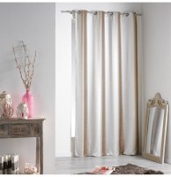 Rideau à oeillets - 140 x 260 cm - jacquard - ombra - blanc